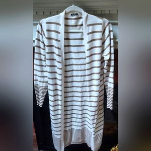 Brown and white striped sweater